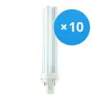 Mehrfachpackung 10x Philips PL-C 26W 830 2P (MASTER) | Warmweiß - 2-Pins